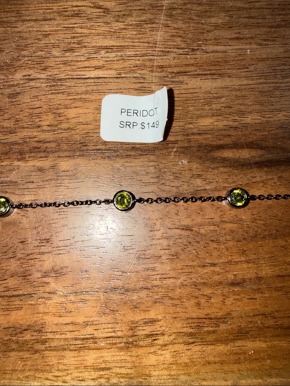Peridot Station Necklace - Green Peridot Chain